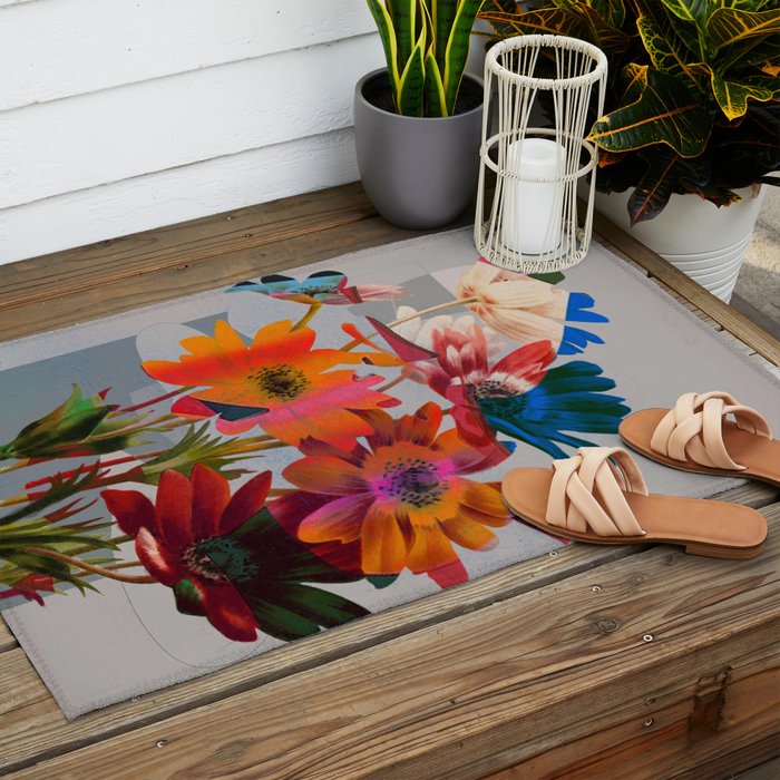 Garden Flowers  Outdoor Rug Gallery Image 2