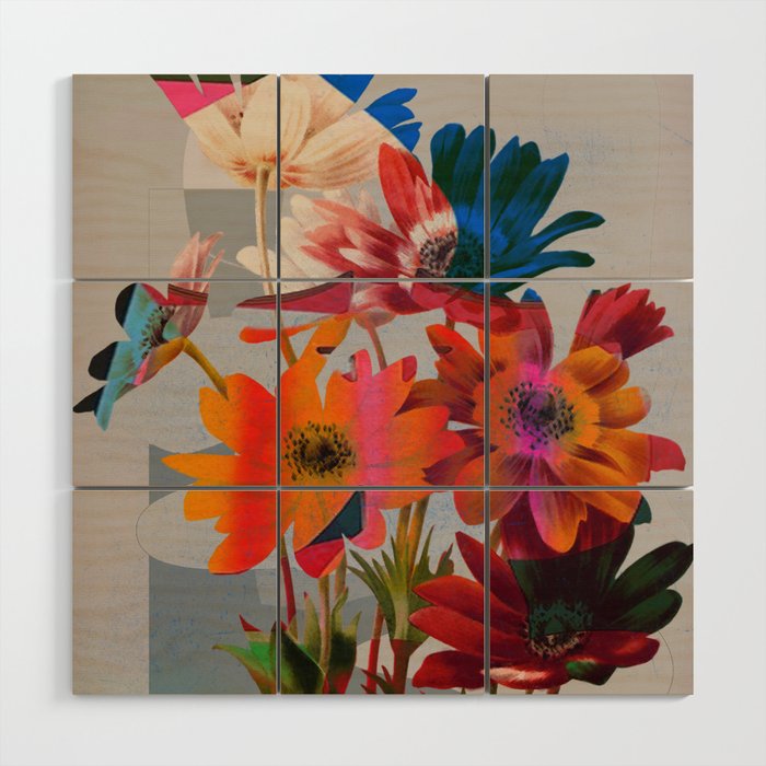Garden Flowers  Wood Wall Art Gallery Image 1