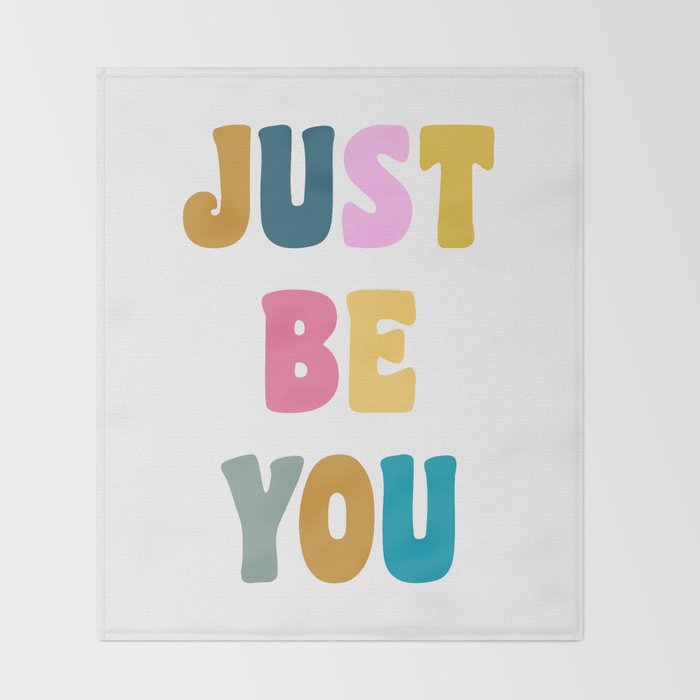 Just Be You | Colorful Lettering Throw Blanket Gallery Image 2