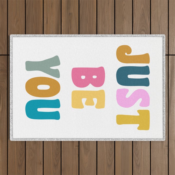 Just Be You | Colorful Lettering Outdoor Rug Gallery Image 1