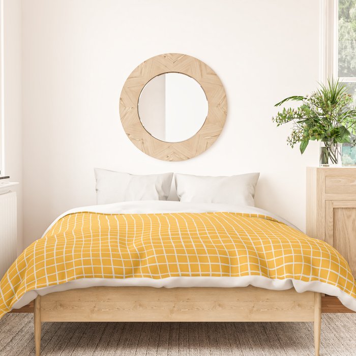 Criss Cross Stripes - Saffron Yellow Duvet Cover Gallery Image 3