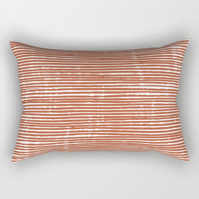 Rustic, Abstract Stripes Pattern in Terracotta Rectangular Pillow Gallery Image 2