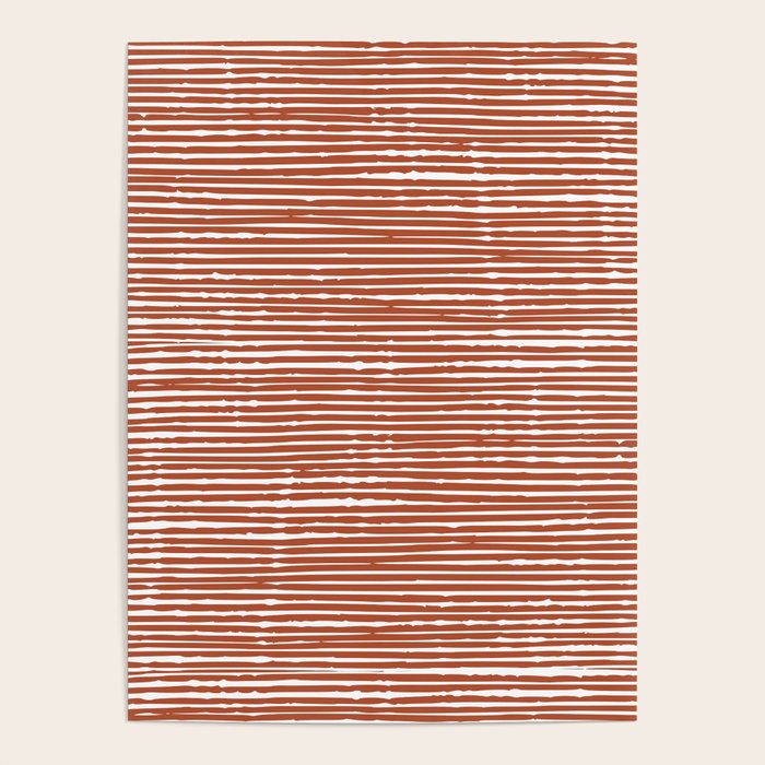 Rustic, Abstract Stripes Pattern in Terracotta Poster Gallery Image 4