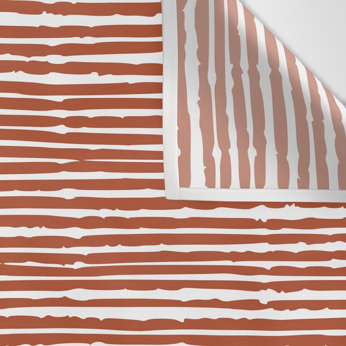 Rustic, Abstract Stripes Pattern in Terracotta Wall Tapestry Gallery Image 3