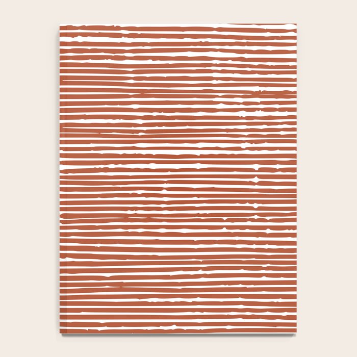 Rustic, Abstract Stripes Pattern in Terracotta Notebook Gallery Image 4