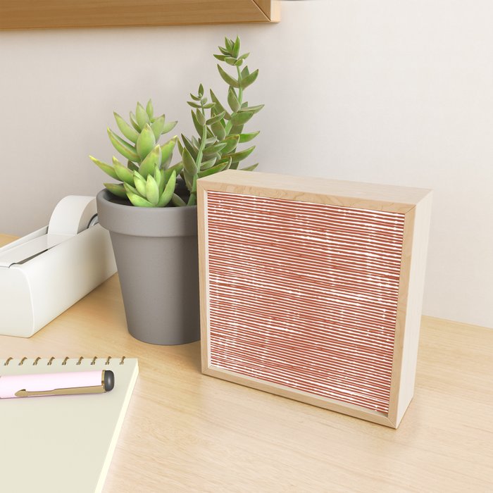 Rustic, Abstract Stripes Pattern in Terracotta Mini Art Print Gallery Image 2