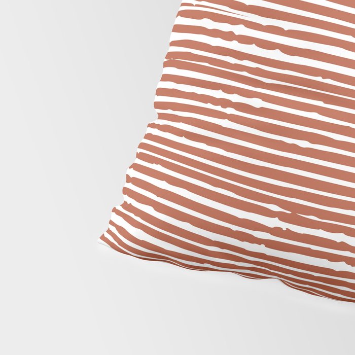 Rustic, Abstract Stripes Pattern in Terracotta Pillow Sham Gallery Image 4