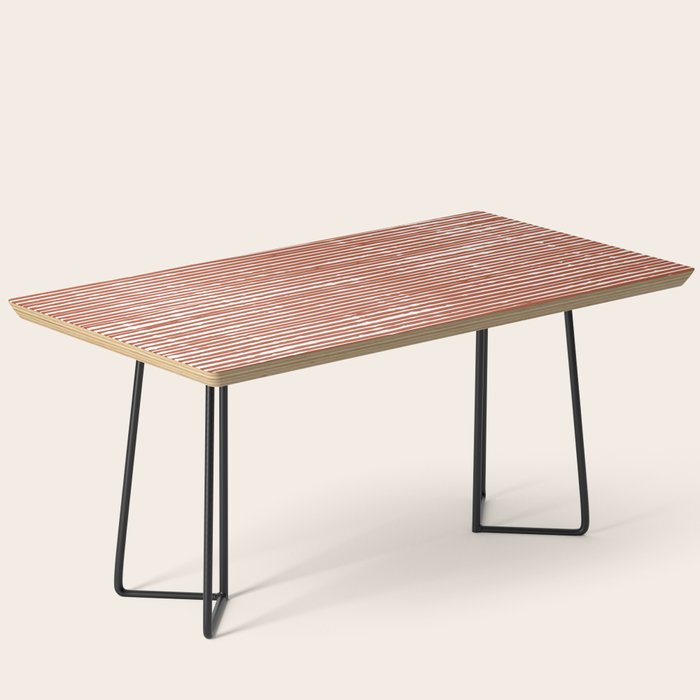 Rustic, Abstract Stripes Pattern in Terracotta Coffee Table Gallery Image 1