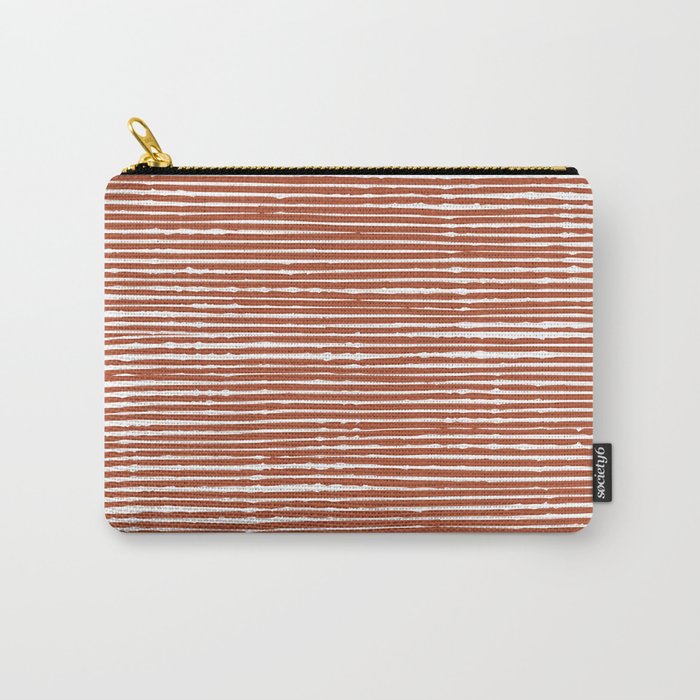 Rustic, Abstract Stripes Pattern in Terracotta Carry All Pouch Gallery Image 1