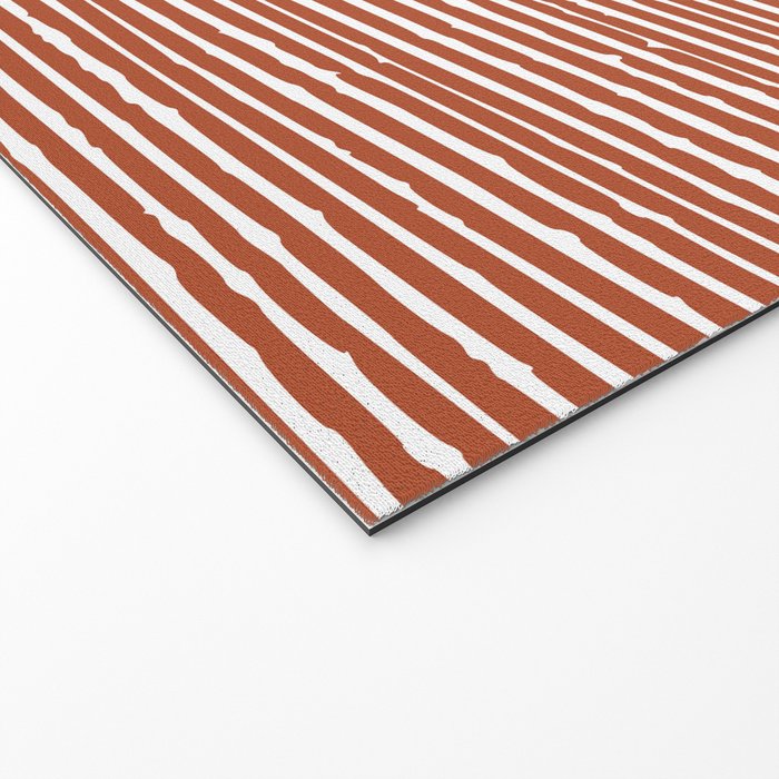 Rustic, Abstract Stripes Pattern in Terracotta Welcome Mat Gallery Image 2