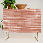 Rustic, Abstract Stripes Pattern in Terracotta Credenza Gallery Image 1