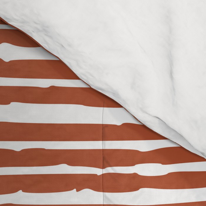 Rustic, Abstract Stripes Pattern in Terracotta Comforter Gallery Image 4