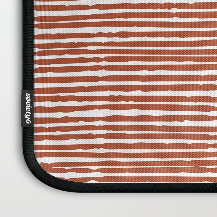 Rustic, Abstract Stripes Pattern in Terracotta Laptop Sleeve Gallery Image 3
