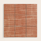 Rustic, Abstract Stripes Pattern in Terracotta Wood Wall Art Gallery Image 1