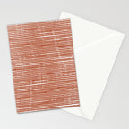 Rustic, Abstract Stripes Pattern in Terracotta Stationery Card Gallery Image 2