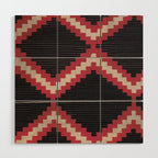 Red and White Moqui Stripe Southwest Navajo Rug Wood Wall Art Gallery Image 1