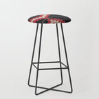 Red and White Moqui Stripe Southwest Navajo Rug Stool Gallery Image 1