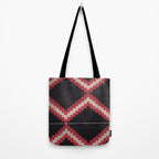 Red and White Moqui Stripe Southwest Navajo Rug Tote Bag Gallery Image 2