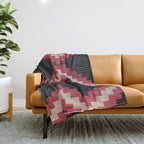 Red and White Moqui Stripe Southwest Navajo Rug Throw Blanket Gallery Image 1