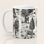 Bigfoot / Sasquatch Toile de Jouy in Black Coffee Mug Gallery Image 3