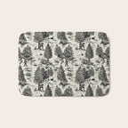 Bigfoot / Sasquatch Toile de Jouy in Black Bath Mat Gallery Image 1