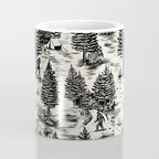 Bigfoot / Sasquatch Toile de Jouy in Black Coffee Mug Gallery Image 4