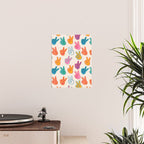 Peace And Victory Hand Sign In Rainbow Colours Pattern Poster Gallery Image 2