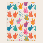 Peace And Victory Hand Sign In Rainbow Colours Pattern Poster Gallery Image 4