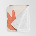 Peace And Victory Hand Sign In Rainbow Colours Pattern Throw Blanket Gallery Image 3