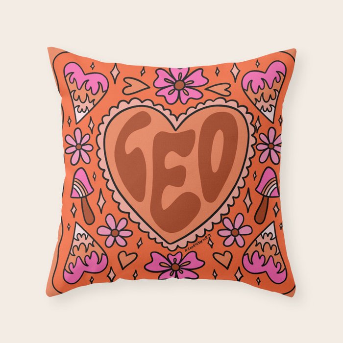 Leo Heart Throw Pillow Gallery Image 6