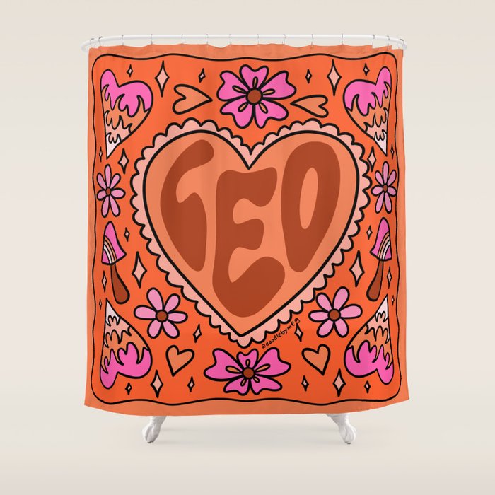 Leo Heart Shower Curtain Gallery Image 1