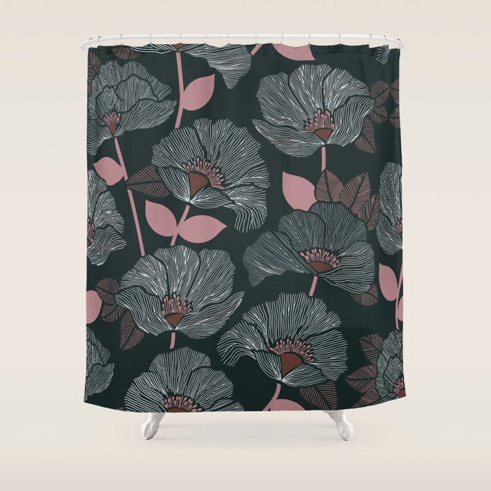 Nocturnal Bloom Shower Curtain Gallery Image 1