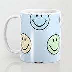 Pastel Blue Colorful Smiley Faces Coffee Mug Gallery Image 3