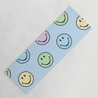 Pastel Blue Colorful Smiley Faces Yoga Mat Gallery Image 1