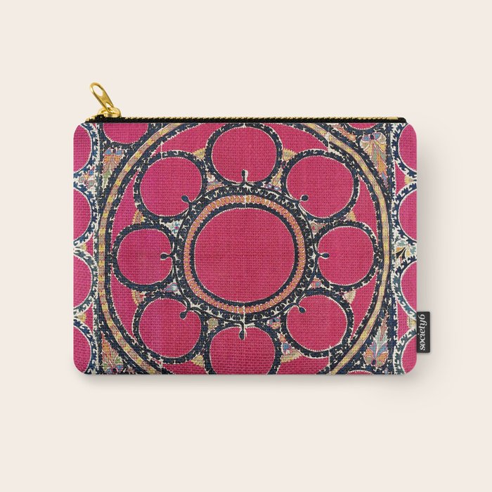 Tashkent Suzani Uzbekistan  Antique Carpet Carry All Pouch Gallery Image 1