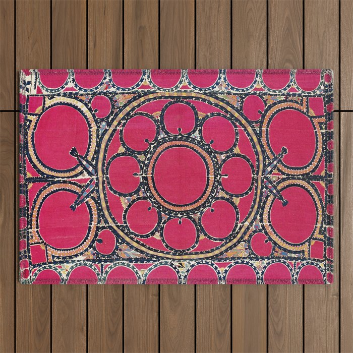 Tashkent Suzani Uzbekistan  Antique Carpet Outdoor Rug Gallery Image 1