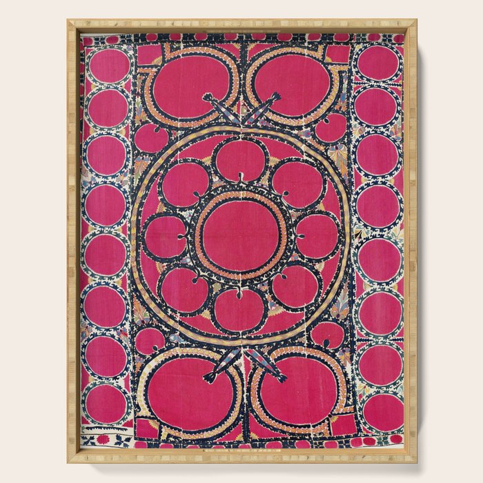 Tashkent Suzani Uzbekistan  Antique Carpet Serving Tray Gallery Image 1