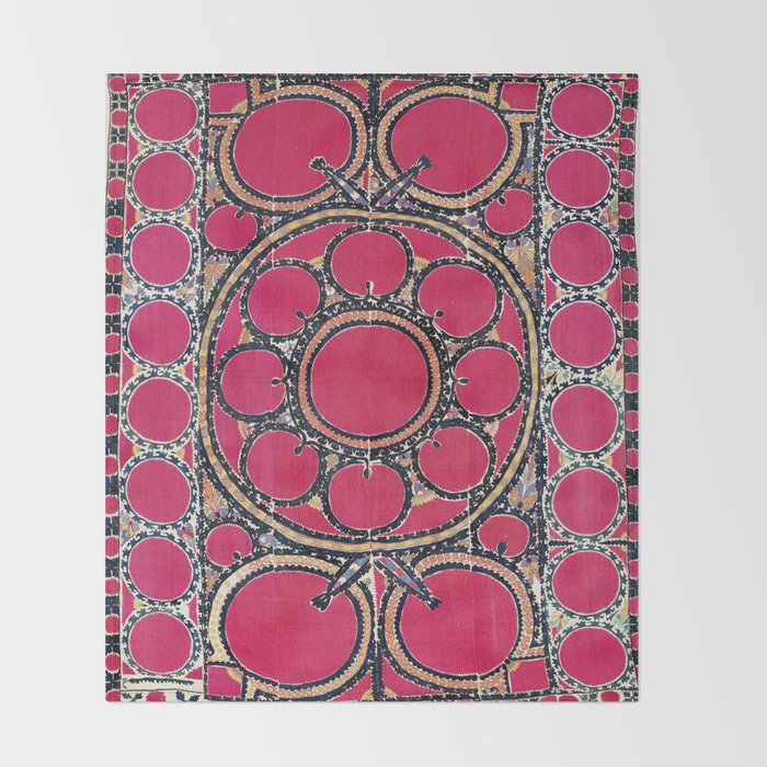 Tashkent Suzani Uzbekistan  Antique Carpet Throw Blanket Gallery Image 2