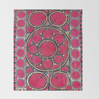 Tashkent Suzani Uzbekistan  Antique Carpet Throw Blanket Gallery Image 2
