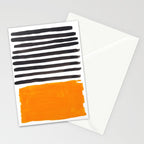 Minimalist Mid Century Mango Shade Black Lines Sunset Landscape Fun Stationery Card Gallery Image 2