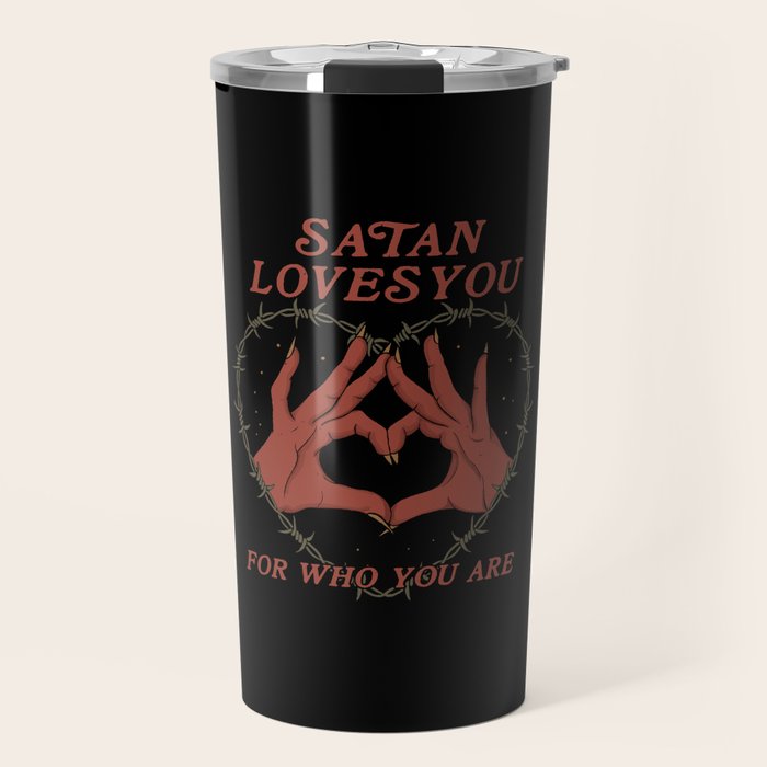 Satan Loves You Travel Mug Gallery Image 1
