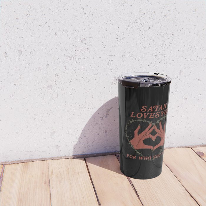 Satan Loves You Travel Mug Gallery Image 4