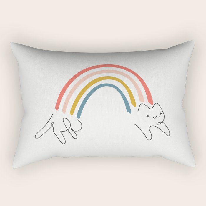 Rainbow Cat 1 Rectangular Pillow Gallery Image 2