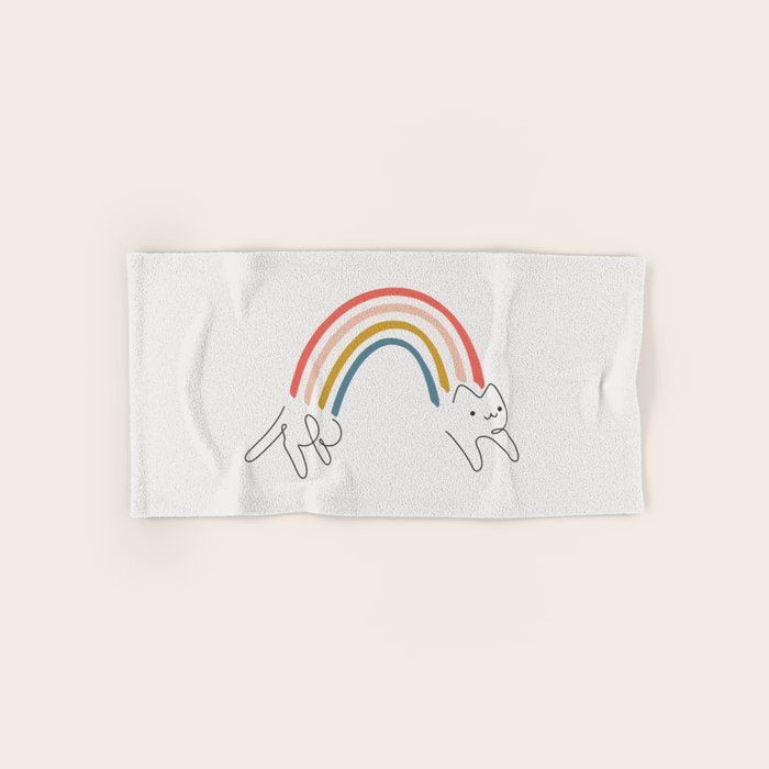 Rainbow Cat 1 Bath Towel Gallery Image 1