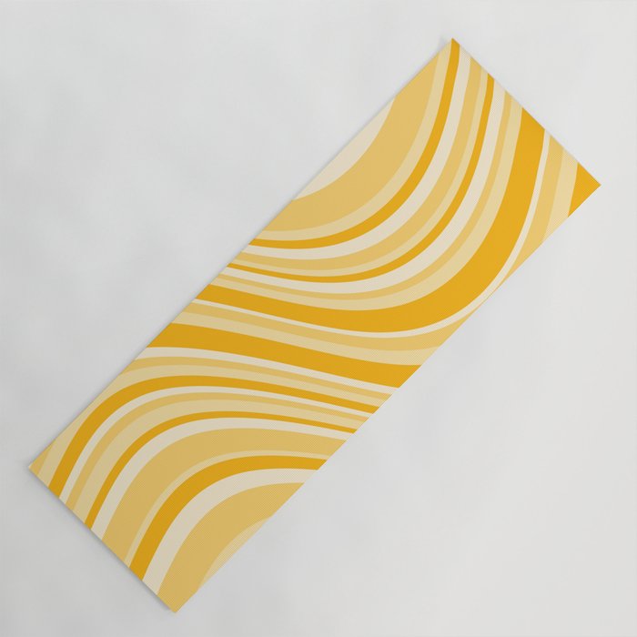 Wavy Stripes XXII - Golden Sunshine Yellow Yoga Mat Gallery Image 1