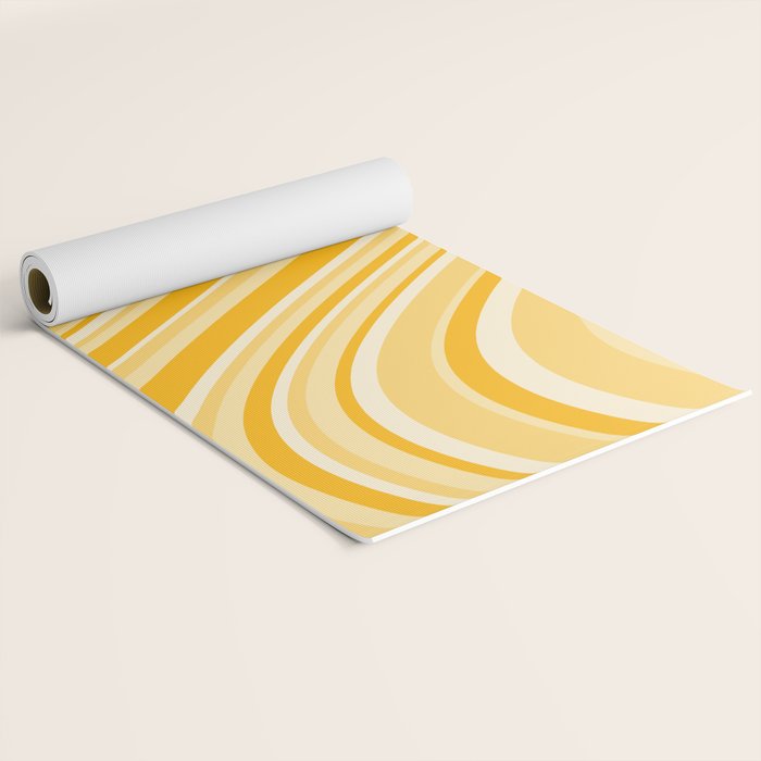 Wavy Stripes XXII - Golden Sunshine Yellow Yoga Mat Gallery Image 2