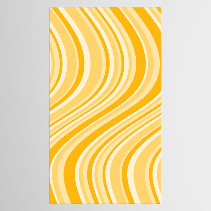 Wavy Stripes XXII - Golden Sunshine Yellow Tablecloth Gallery Image 2