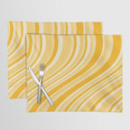 Wavy Stripes XXII - Golden Sunshine Yellow Placemat Gallery Image 1