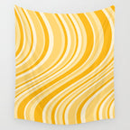 Wavy Stripes XXII - Golden Sunshine Yellow Wall Tapestry Gallery Image 4
