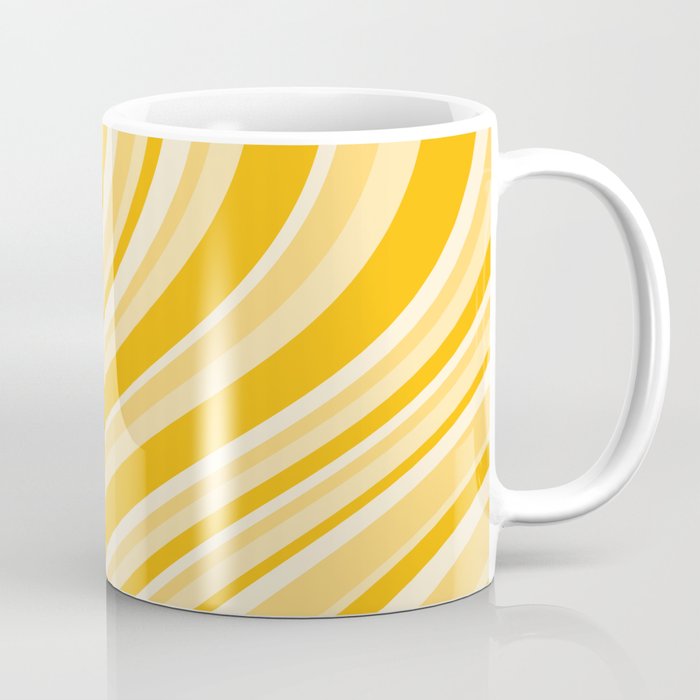 Wavy Stripes XXII - Golden Sunshine Yellow Coffee Mug Gallery Image 1